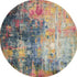 2' X 6' Blue And Yellow Abstract Power Loom Non Skid Area Rug